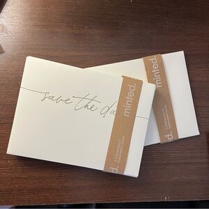 Minted Blank Save the Date White Envelopes with Gold Foil - 5x7 set of 10
